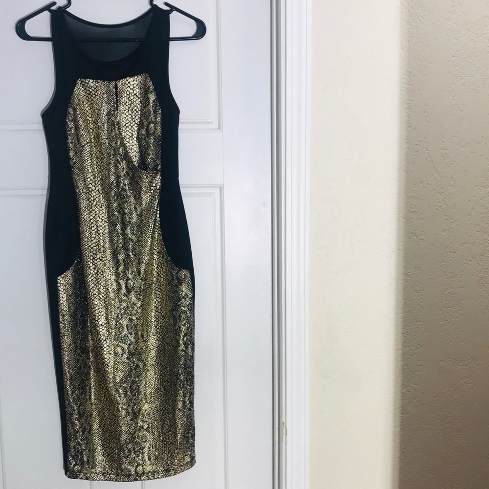 Bailey blue gold black snake dress sizeM